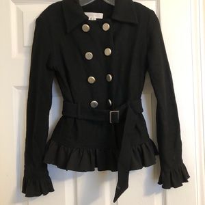 💼  Adorable Belted Jacket w/Ruffled Hem